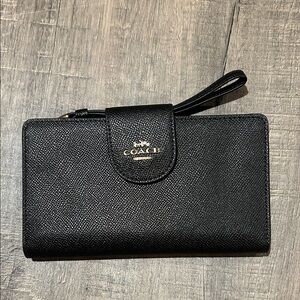 Coach Black Textured Wristlet